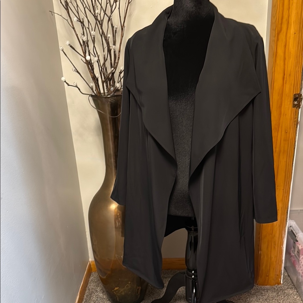 Alfani Black Trench Coat Classic Professional Style